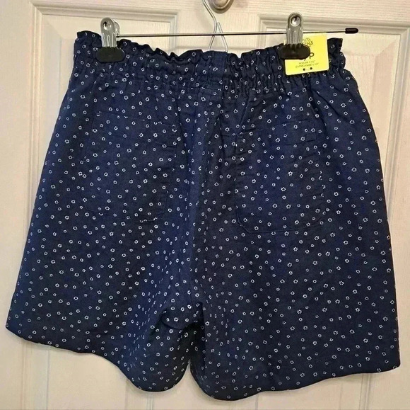 NWT Jachs  Girlfriend Shorts Small Paperbag Waist Navy and White Micro Floral - Picture 3 of 12